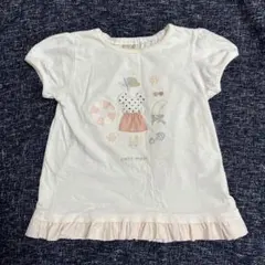 petit main　夏　刺繍　フリルTシャツ　120cmのサムネイル