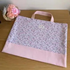 レッスンバッグ　いちご　ピンク　女の子　花　通園バッグ　お道具袋　絵本袋　入学