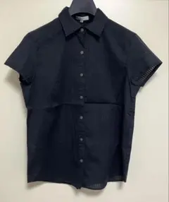 fredy フレディ　フレンチスリーブシャツ　黒ストライプ　サイズ40のサムネイル