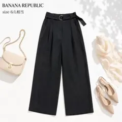 美品 バナナリパブリック BANANA REPUBLIC リネン混 パンツ 黒6のサムネイル