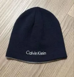【美品】Calvin Klein ニット帽 ネイビー