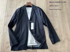 未使用品 コムサイズム デニム生地 テーラードジャケコート Yネイビー Lサイズ