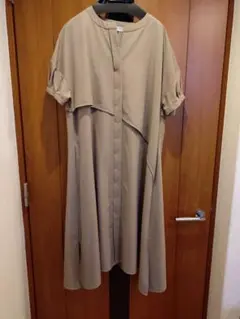 オアーノ　O wau no 2枚仕立てシャツワンピース RLサイズ　モカ オアーノ O wau no 2枚仕立てシャツワンピース RLサイズ モカ オアーノ