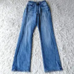 美品 YANUK LOUISE ブーツカット ハイウエストブルー デニムパンツのサムネイル