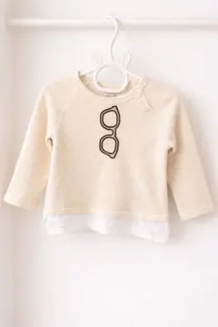 petit main メガネ刺繍Tシャツ