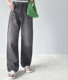 クラシカルエルフ　ゆったりハイウエストワイドストレートデニム ￼ S