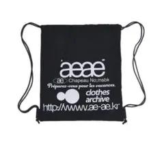 aeae ナップサック ブラック、ドローストリングバックパック