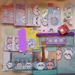 ちいかわ　モモンガ　古本屋　カニちゃん　セリア　メモ　ポーチ　14点セット