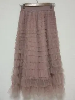 フレアチュールスカート　ピンク