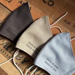 ハンドメイド布マスク★10069 子供用 水色 薄いベージュ ブラック 黒系