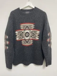 RATS ラッツ ネイティブ柄 ジャガードニット ジップ 厚手 オルテガ 黒 L RATS ラッツ ネイティブ柄 ジャガードニット ジップ 厚手