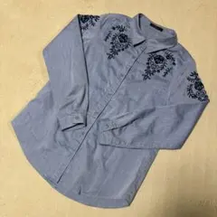 clear 刺繍入り長袖シャツ ライトブルーのサムネイル