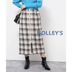 ノーリーズNOLLEY'S チェックツイードジップタイトスカート
