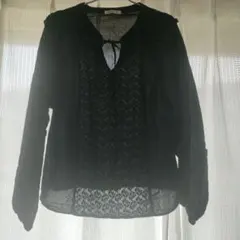 natural couture 長袖 レース切替 ブラウスのサムネイル