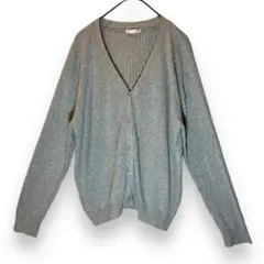 グラシア　Ｖネックニットカーディガン　グレー（ L）大人可愛い　シンプル　美品
