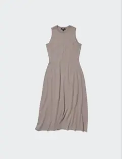 【最終値下げ】UNIQLO コットンブレンドニットワンピース ベージュ S