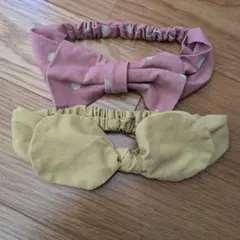 ベビー ヘアバンド 2点セット まとめ売り　ピンク　イエロー　リボン