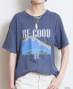 グッドロックスピード E.T. プリントTシャツ ビンテージ加工 ネイビーのサムネイル