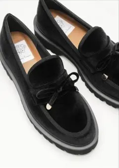 25AW Emma Francis リボン ローファー ブラック ベルベット