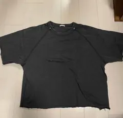 ダークグレー オーバーサイズ Tシャツ Y2K ダメージ