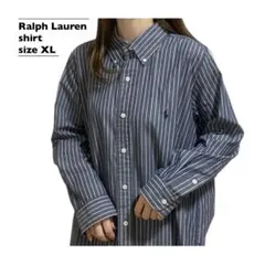 Ralph Lauren ラルフローレン ストライプシャツ ワンポイント刺繍ロゴ