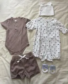 5点セット　まとめ売り　くま　ペンギン　ロンパース　帽子