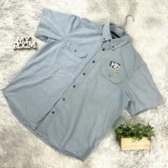 カーハート ワークシャツ L企業プリントロゴ シャンブレー調