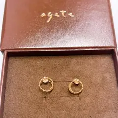 《今月までの出品》完売品　agete ダイヤ　イヤリング　サークルのサムネイル