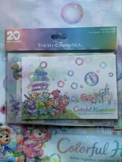 ダッフィー＆フレンズ　カラフルハピネス　ポストカードクリアホルダークリアカード付