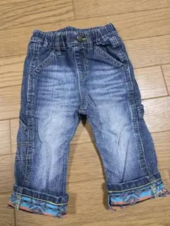 デニムパンツ 80cm カフス柄