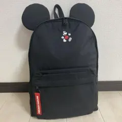 東京ディズニーリゾート　限定　ミッキーマウス　　リュック　耳付き　刺繍　黒
