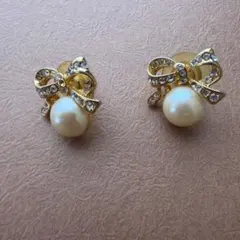 CAROLEE　キャロリー　ピアス　ヴィンテージ　リボン　パール