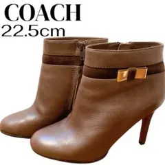 未使用美品* COACH ブラウン ショートブーツ ディーンブーティ レザー 未使用美品* COACH ブラウン ショートブーツ ディーンブーティ
