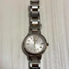 極美品❣️クロスシーxC H058シルバーフェイスラウンド 電波ソーラー