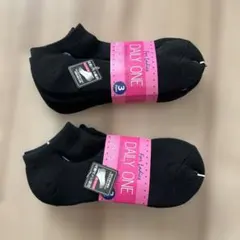 DAILY ONE レディース ブラックソックス 3足セット 23-25cm