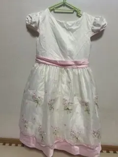 花柄刺繍 ホワイトドレス 140cm