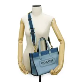 ➇COACH　フィールドトートバッグ、デニム　中古