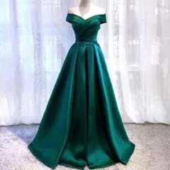 Rio様専用　Lサイズ　オフショルダー ロングドレス グリーン 上品 パーティー