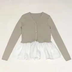 SAISON DE PAPILLON ぺプラム裾ドッキングニットプルオーバーのサムネイル