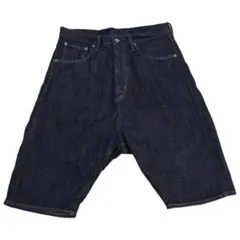 【極美品・濃紺】DOMINGO デニムサルエルパンツ 馬革パッチ サイズ3のサムネイル