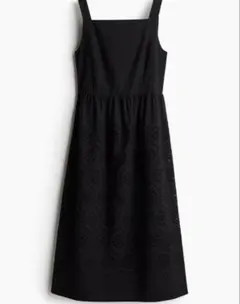 h&m イギリス刺繍ワンピース 黒 ロング