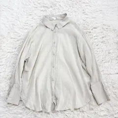 リエンダ　コットン　リネン　長袖　透け感シャツ　フリーサイズ　アイボリーのサムネイル