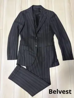 極美品 BEAMS F ピンストライプ ウール スーツ グレー 46 - メルカリ