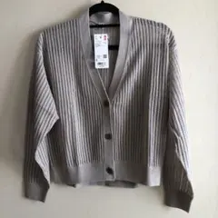 UNIQLO 透かし編みカーディガン Sサイズ ライトグレー