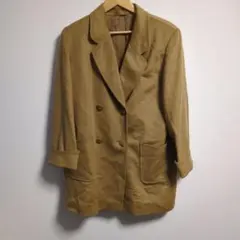 ダブルブレスト チェスターコート キャメル　カシミヤ100％　サイズL