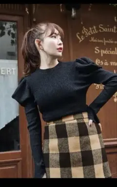 herlipto Volume-Sleeve Glitter Knit Topのサムネイル