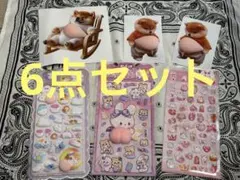 6点セット ぷくぷくシール 立体ステッカーデコ シール帳 おしりシール　雑貨柴犬