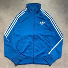 アディダス ファイヤーバード トラックジャケット 古着 刺繍 青 M 19221