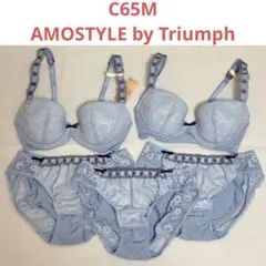 C65M アモスタイルバイトリンプ ブラ＆ショーツ 2セットとショーツ1枚 水色