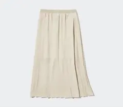 ユニクロ アシンメトリープリーツスカート（丈標準78～82cm）ベージュ